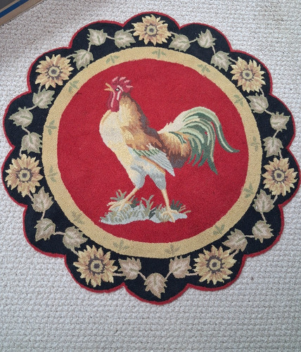 Vintage 70s hooked rug - vintage,